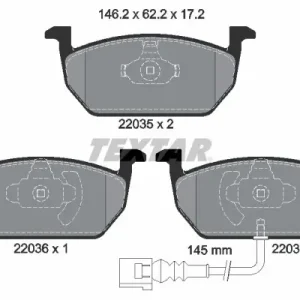 Zestaw klocków hamulcowych, hamulce tarczowe TEXTAR 2203501 Ograniczona ilość