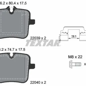 Bezpieczna płatność Zestaw klocków hamulcowych, hamulce tarczowe TEXTAR 2203901