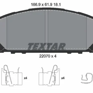 Zestaw klocków hamulcowych, hamulce tarczowe TEXTAR 2207001 Wyjątkowa oferta
