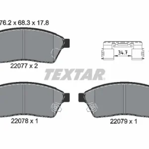Darmowy zwrot Zestaw klocków hamulcowych, hamulce tarczowe TEXTAR 2207701