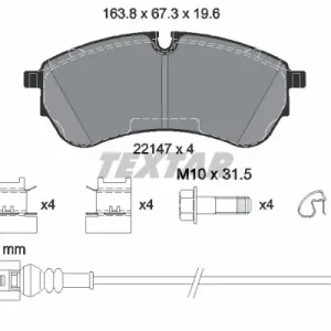 Zestaw klocków hamulcowych, hamulce tarczowe TEXTAR 2214703 Popularny