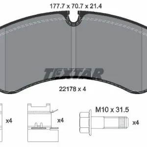 Zestaw klocków hamulcowych, hamulce tarczowe TEXTAR 2217801 Nie przegap