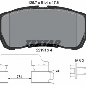 Zestaw klocków hamulcowych, hamulce tarczowe TEXTAR 2219103 Darmowa dostawa