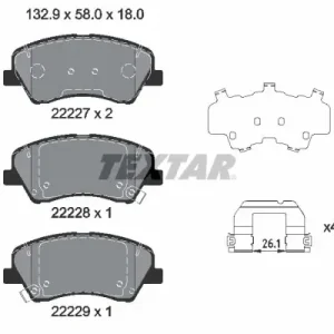 Zestaw klocków hamulcowych, hamulce tarczowe TEXTAR 2222701 Zamów teraz