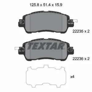 Bezpieczne zakupy Zestaw klocków hamulcowych, hamulce tarczowe TEXTAR 2223501