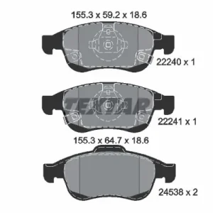 Zestaw klocków hamulcowych, hamulce tarczowe TEXTAR 2224001 Najlepsza cena