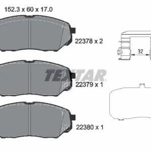 Cena promocyjna Zestaw klocków hamulcowych, hamulce tarczowe TEXTAR 2237801
