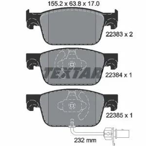 Zestaw klocków hamulcowych, hamulce tarczowe TEXTAR 2238301 Nowość