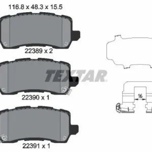 Zestaw klocków hamulcowych, hamulce tarczowe TEXTAR 2238901 Ostatnie sztuki