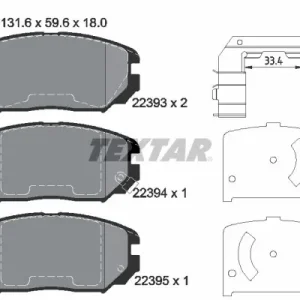 Zestaw klocków hamulcowych, hamulce tarczowe TEXTAR 2239301 Bezpieczne zakupy