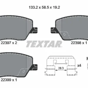 Zestaw klocków hamulcowych, hamulce tarczowe TEXTAR 2239701 Bezpieczna płatność