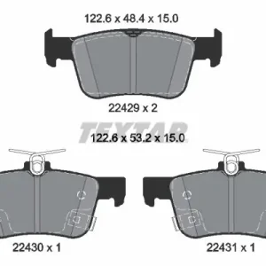 Zestaw klocków hamulcowych, hamulce tarczowe TEXTAR 2242901 Łatwy zwrot