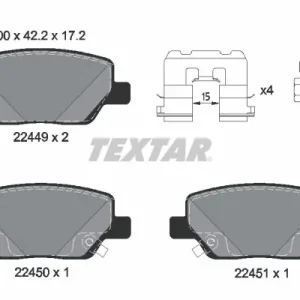 Zestaw klocków hamulcowych, hamulce tarczowe TEXTAR 2244901 Nowy