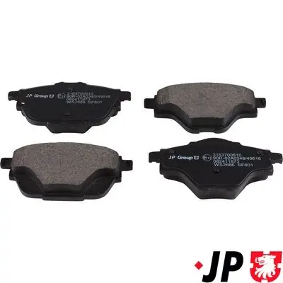 Szybka wysyłka Zestaw klocków hamulcowych, hamulce tarczowe JP GROUP 3163700610