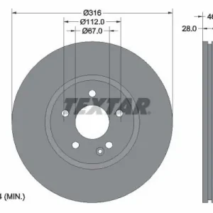 Darmowy zwrot Tarcza hamulcowa TEXTAR 92073100