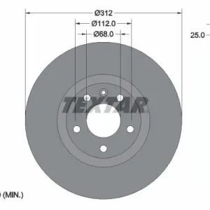 Zniżka Tarcza hamulcowa TEXTAR 92106103