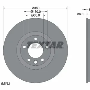 Bezpieczna płatność Tarcza hamulcowa TEXTAR 92219605