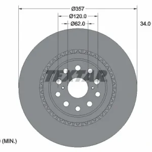 Cena promocyjna Tarcza hamulcowa TEXTAR 92224303