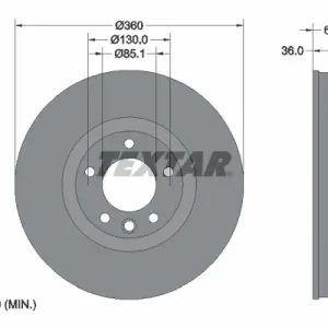 Bestseller Tarcza hamulcowa TEXTAR 92262705