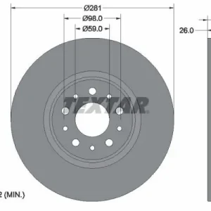 Bestseller Tarcza hamulcowa TEXTAR 92349303