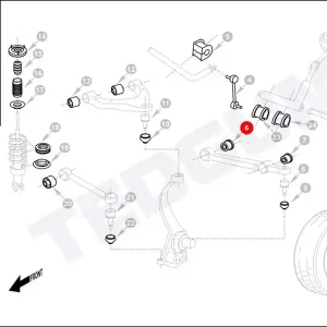 Wyjątkowa oferta Silentblok wahacza TEDGUM 00131739 04782581AB