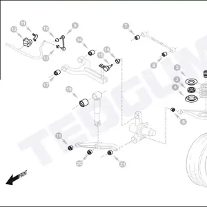 Łatwy zwrot Silentblok drążka poprzecznego TEDGUM 00025904 2013520027